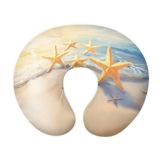Sand Beach Starfish Ultra Soft Nursing Pillow Cover with Hidden Zipper Skin-Friendly Removable Slipcover for Breastfeeding Support Pillows Infant Feeding Cover for Home Car Decor