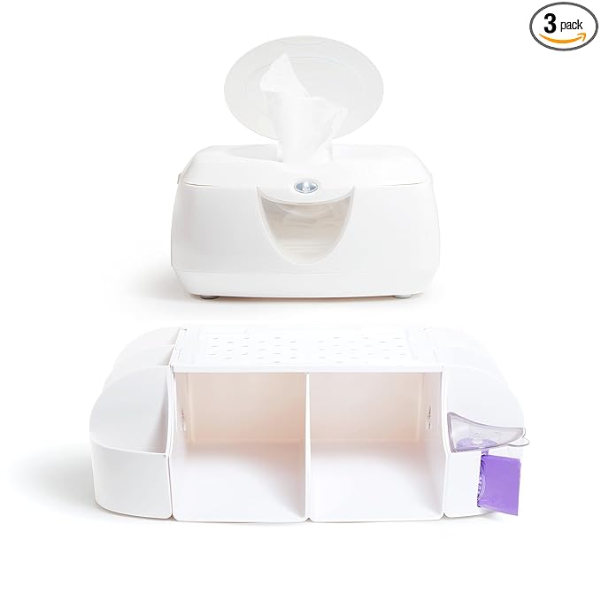 Munchkin Warm Glow Baby Wipe Warmer and Diaper Change Organizer with Storage
