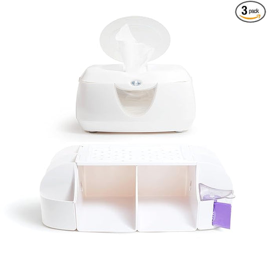 Munchkin Warm Glow Baby Wipe Warmer and Diaper Change Organizer with Storage