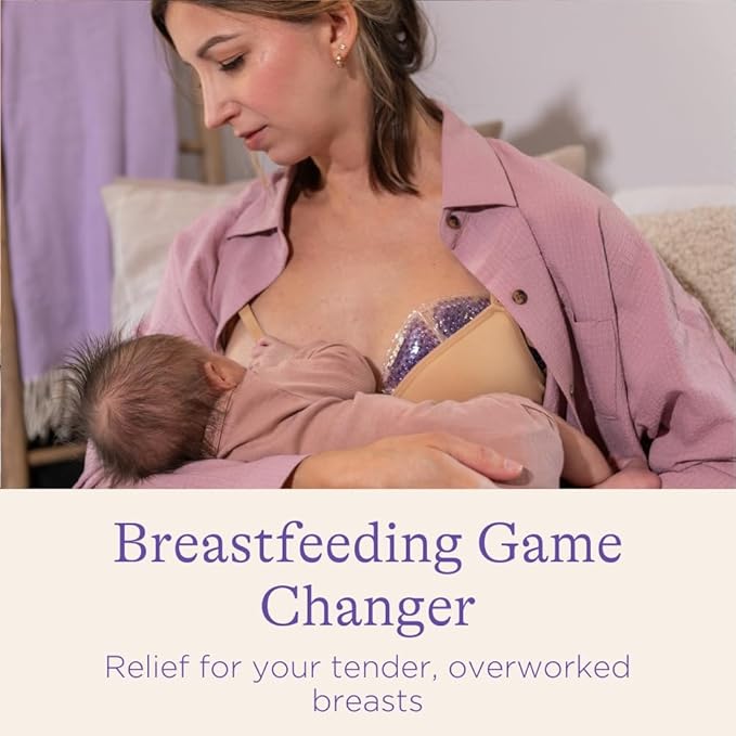 Lansinoh Breast Therapy Packs, Hot and Cold, 4 Pack | Includes 2 Soft Covers | Postpartum Essentials | Relieves Nipple Pain | Breastfeeding Aid