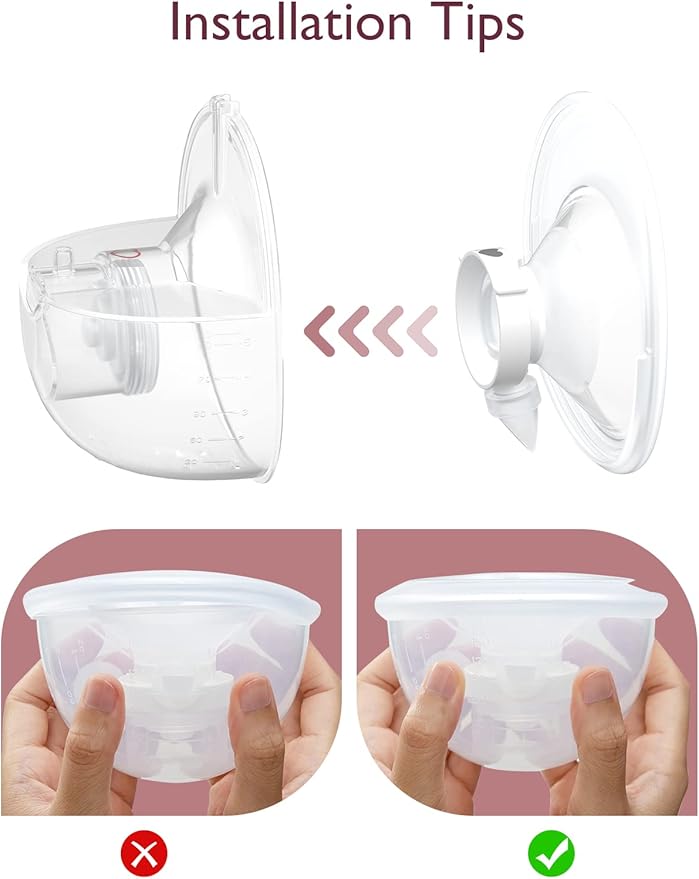 Momcozy M5 Full Set Collector Cup, Original M5 Breast Pump Replacement Accessories, with Double-Sealed 24mm Flanges