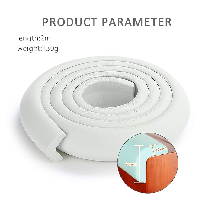 SONARIN Baby Safety Baby Edge & Corner Guards,2M/6.6ft Corner Protectors Furniture Table Edge Protectors L Shape with Strong Adhesive Tape,Colorful Child Protection(White)