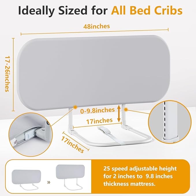 Toddler Bed Rails for Travel - Baby Guard Bed Rail Portable for Crib, Twin, Queen, Full, King Size Beds - Easy to Assemble, Safety Bed Side Rail for Toddlers and Kids