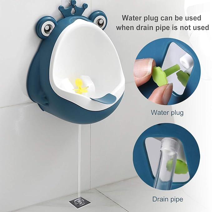 Potty Training Urinal Boy Urinal Kids Toddler Pee Trainer Bathroom Funny Baby Training Potties（DEEP Blue）