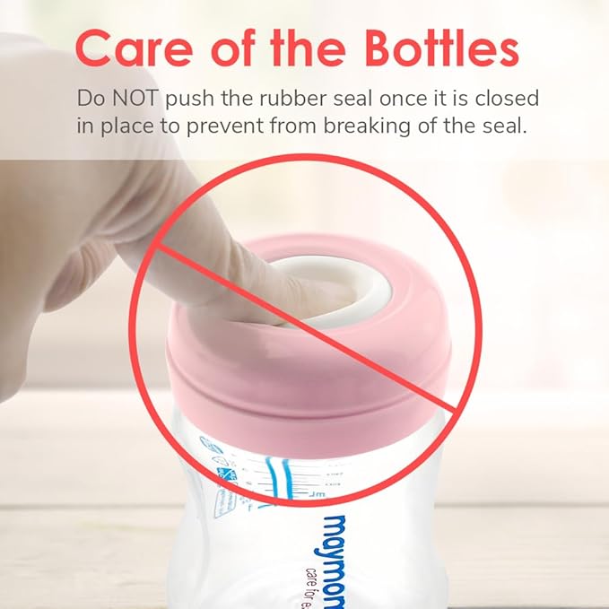 Maymom Screw Lids Aka Travel Caps with Rewritable Sealing Disc Compatible with Avent, Maymom Wide Mouth Bottles; Cap Replace Avent Natural Bottle Sealing Ring and Sealing Disc, 6pcs. (Pink)