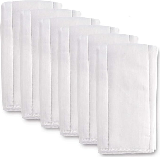 6 Ply Cloth Diapers Burp Cloth, Fasoar Thick Washable Absorbent Cotton Diaper for Babies and Toddlers Multi-Use 6/10/12 Count