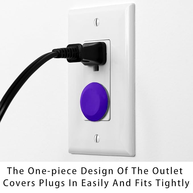 Pure Dark Blue Pattern Outlet Plug Covers Child Proof Electrical Outlets Protector - Wall Socket Protector for Baby Kids- Electrical Insulation