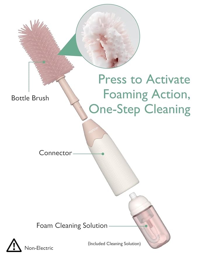 Momcozy Bottle Warmer & Momcozy Bottle Brush Kit Pink