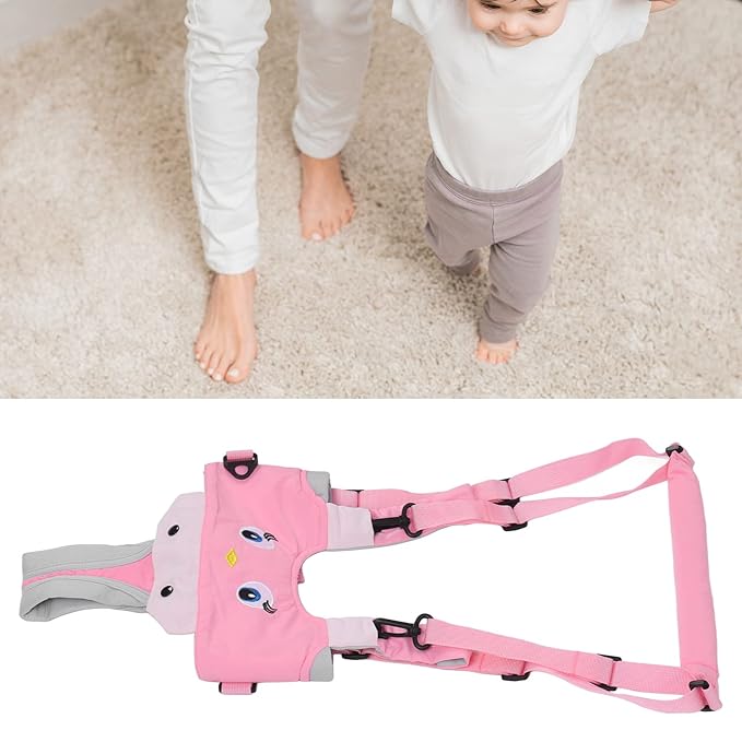 Baby Walking Harness, Infant Walking Helper, Handheld Toddler Walk Assistant Belt Walk Support Assist Trainer Tool for Infant 8 to 24 Month Old, Support Lifting Type and Pull Back Type(Pink)