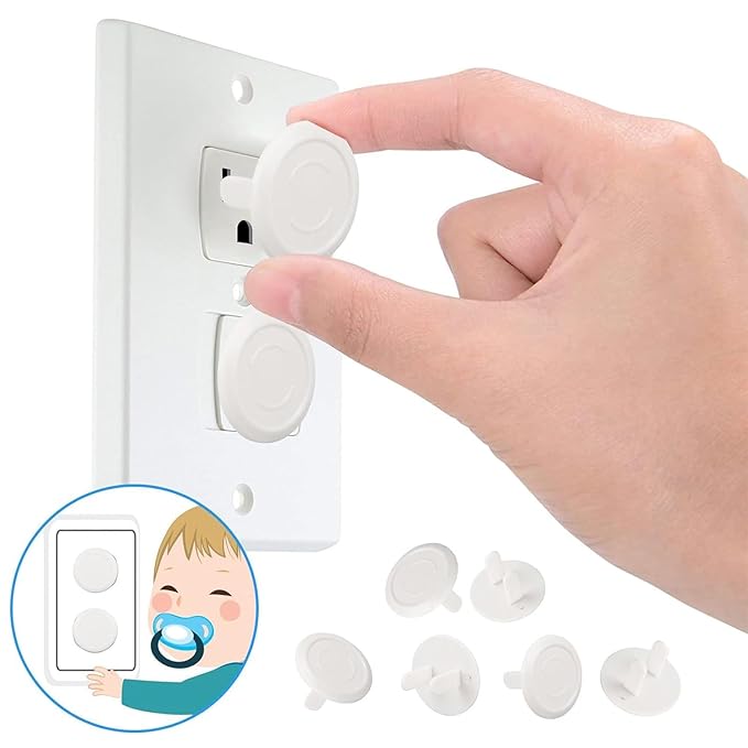 12Pcs Transparent Clear Plastic Outlet Covers, Shock Prevention Child Safe Easy Install Electrical Protector Safety Improved Baby Outlet Plug Covers,Safet