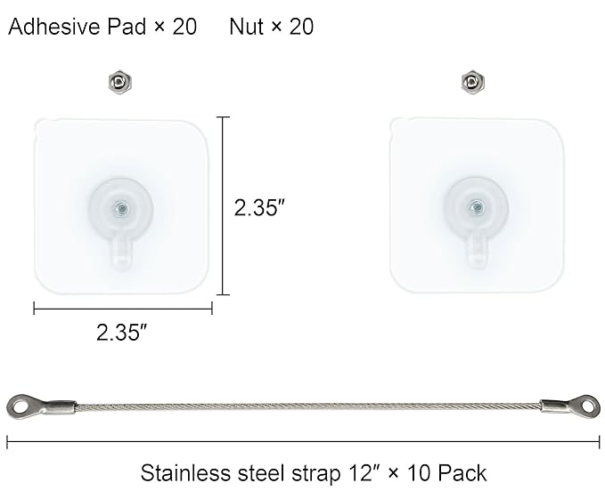 10 Pack, 12 inches Furniture Anchors Kit for Baby Proofing, Adhesive TV Safety Straps Use to Prevent Falling and Anti Tip, No Drill Dresser Or Cabinet to Wall Anchors (xicveiuz)