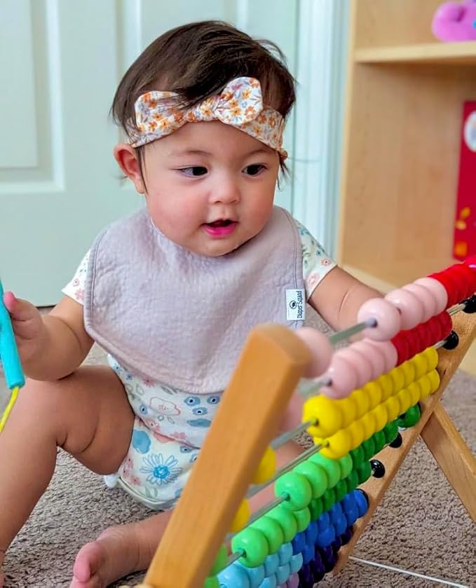 DiaperSquad's 100% Organic Cotton Baby Drool Bibs, Super Absorbent & Adjustable Baby Bibs for Drooling and Teething