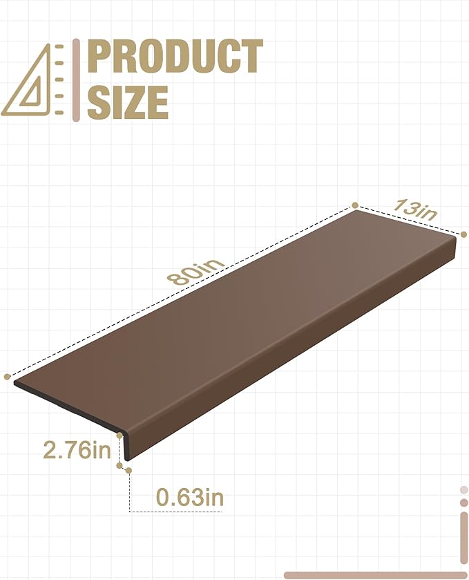 Fireplace Baby Proofing, 80'' Soft Seat Hearth Cushion for Baby Proof, Memory Foam Brick Fire Place Bumper Protector Pad for Babies Child Children Toddlers (Brown)