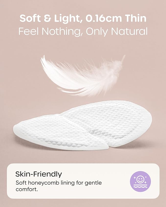 Nuliie Super Absorbent & Featherlight Disposable Nursing Pads 100 Count, Stay Dry, Soft & Breathable Breast Pads for Leaking Milk, Leakproof, Individually Packaged Breastfeeding Essentials for Moms
