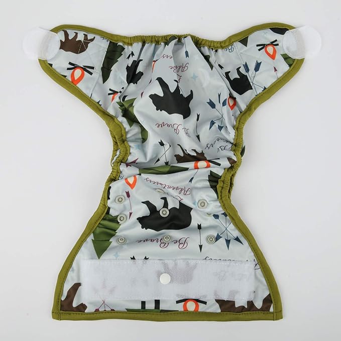 Baby Cloth Diaper Cover Nappy Hook and Loop Double Gusset for Boys (Be Brave)