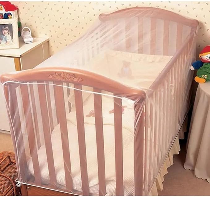 FOXBI Crib Mosquito Net for Baby Bed Universal Size Mesh Crib Netting Mosquito Nets for Children Ultra-Dense Net for Avoiding Kid from Insect Biting Bed Netting Cover Adjustable Crib Mosquito Cover
