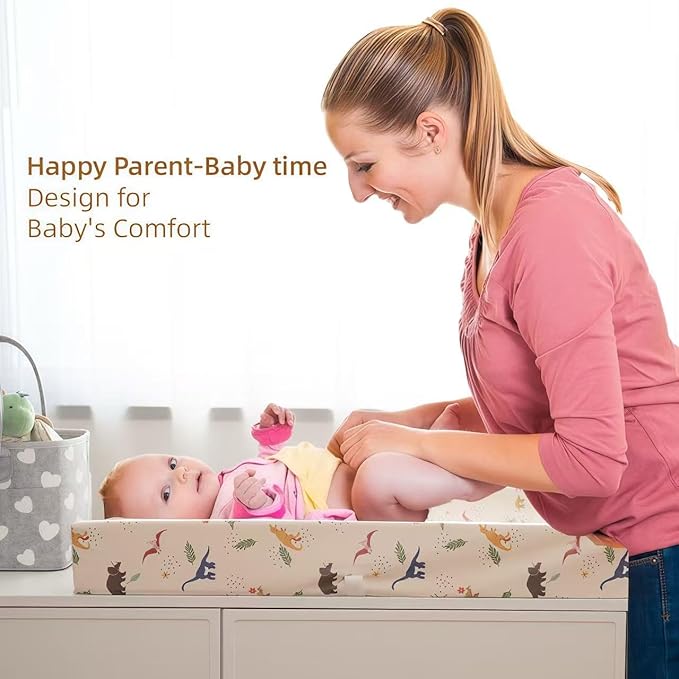 Baby Changing Pad Diaper Changing Pads for Babies Non-Slip Wipeable Changing Mat for Dresser and Table PU Cover with Cute Animal Patterns