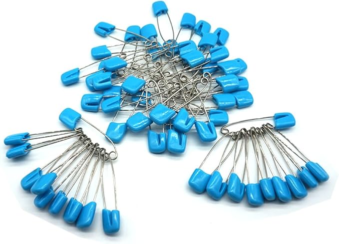 Baby Safety Pins Secure Clips for Fastening Baby Clothes Diaper Napkins 50pcs 60PCS 30PCS (Blue, 60 pcs)