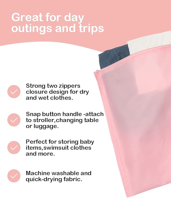 ALVA Waterproof Leakproof Wet Dry Bag 2-Pack | Reusable for Swim, Baby Clothes, Diapers & Travel 2LK07