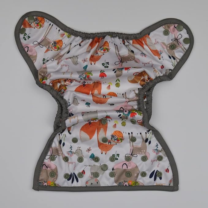 Baby Diaper Cover Nappy One Size 8lbs to 36lbs (Grey Deer)