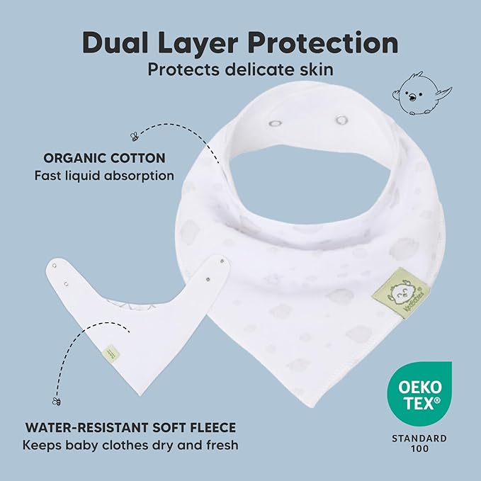 8-Pack Organic Baby Bandana Bibs for Boys, Girls - Super Absorbent Triangle Baby Bibs for Drooling and Teething Infant, 100% Cotton Extra Soft for Newborn, Infant 0-36 Months (Constellation)