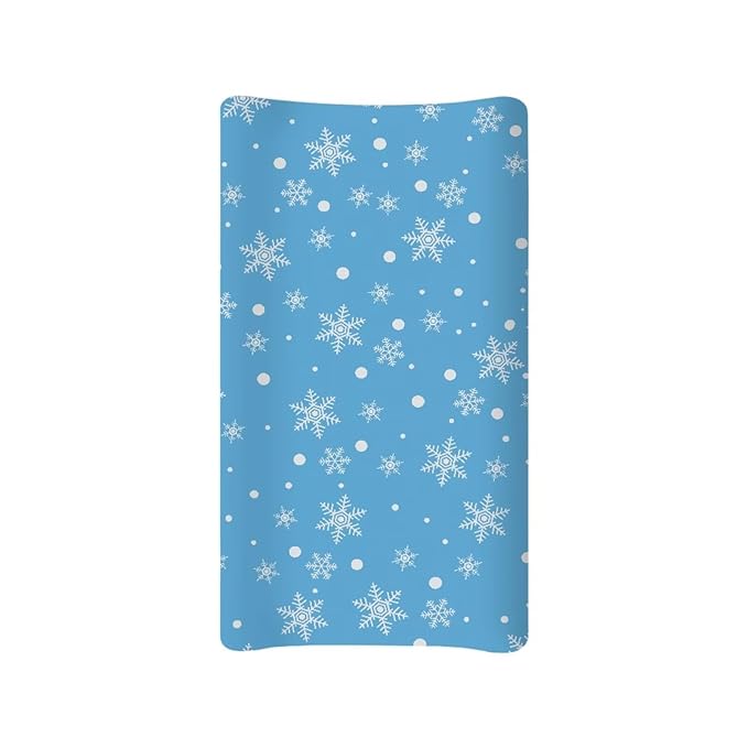 Snowflake Changing Pad Cover for Baby Soft Diaper Change Table Covers with Elastic Edge Easy to Install Baby Nursery Diaper Changing Pad Sheets Gift for Friends