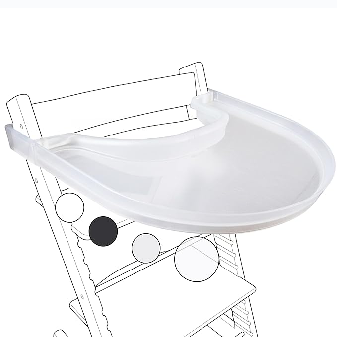High Chair Tray for Stokke Tripp Trapp - Clear - No Baby Set Needed. Suction Surface. Snap-on. BPA Free.