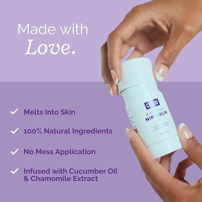 CoBoo Melting Nip Balm for Sore Nipples, Baby-Friendly Postpartum Essential, Touch-Free Application, Soothes and Protects, Breastfeeding Essentials