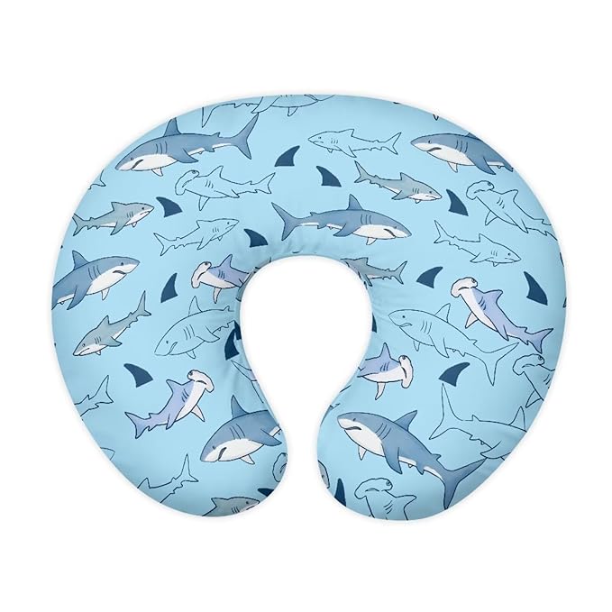 Shark Pillow Case Soft and Comfy Breastfeeding Pillows Covers, Snug Fits Nursing Pillow Slipcovers for Boys Girls, Machine Washable