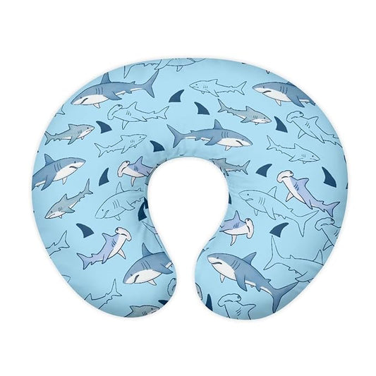 Shark Pillow Case Soft and Comfy Breastfeeding Pillows Covers, Snug Fits Nursing Pillow Slipcovers for Boys Girls, Machine Washable