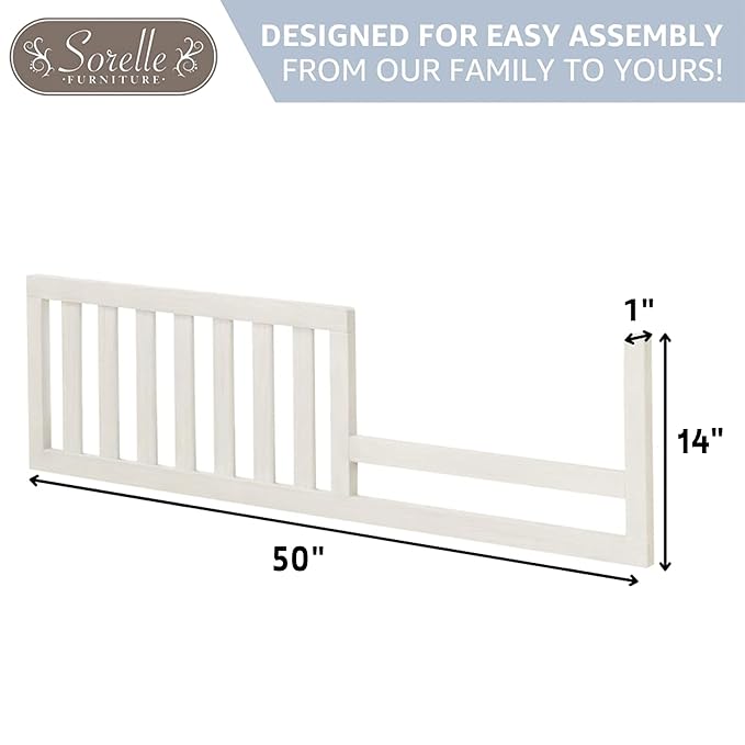 Sorelle Furniture Toddler and Full-Size Bed Adult Rails, Wood Bed Rail & Crib Conversion Kit, Converts Crib to Toddler or Full Bed, # 148 - White