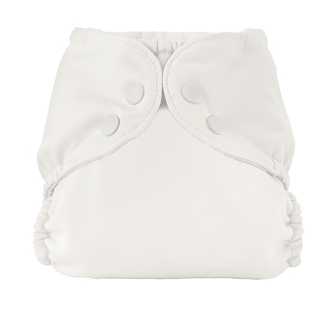 Esembly Cloth Diaper Cover - Reusable Swim Diaper, Waterproof, Breathable - Adjustable Outer Layer Over Absorbent Inner for Blowout Protection - Parchment, Size 1 (7-17lbs)
