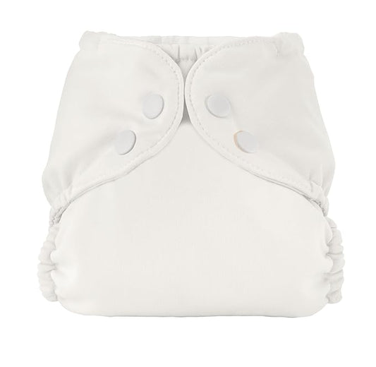 Esembly Cloth Diaper Cover - Reusable Swim Diaper, Waterproof, Breathable - Adjustable Outer Layer Over Absorbent Inner for Blowout Protection - Parchment, Size 1 (7-17lbs)