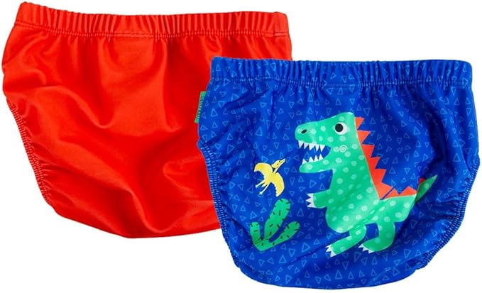 ZOOCCHINI Baby & Toddler Pack of 2 Reusable Swim Diapers – Waterproof with UPF 50+ Sun Protection, Chlorine & Salt Water Resistant, Leakproof Design, Large 24-36 Months, Devin the Dinosaur