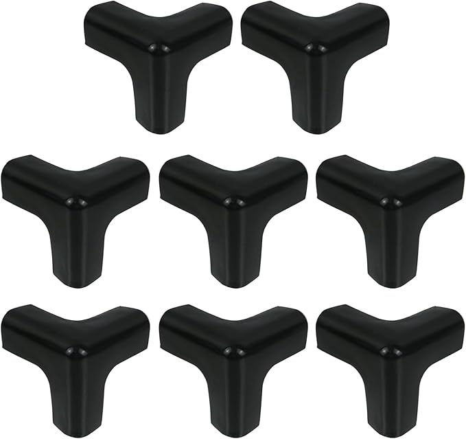 Xiaoyztan 3D T Shape PVC Corner Protectors Baby Protective Funiture Edge Guard for Table Chair Desk Cabinet 1.6-Inch 8Pcs Black