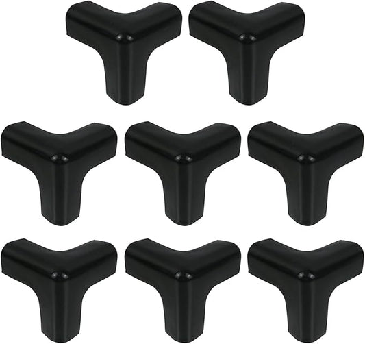 Xiaoyztan 3D T Shape PVC Corner Protectors Baby Protective Funiture Edge Guard for Table Chair Desk Cabinet 1.6-Inch 8Pcs Black