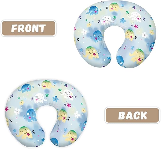 Cute Cartoon Elephant Nursing Pillow Cover Nursing Pillows for Breastfeeding Fits The Original Support for Breastfeeding Nipple Shields for Breastfeeding Newborn