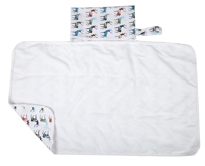 Baby Diaper Changing Mat Pad Portable Foldable Washable Compact Travel Nappy Waterproof Play Mat 30inx18.5in (Multicolor Deer)