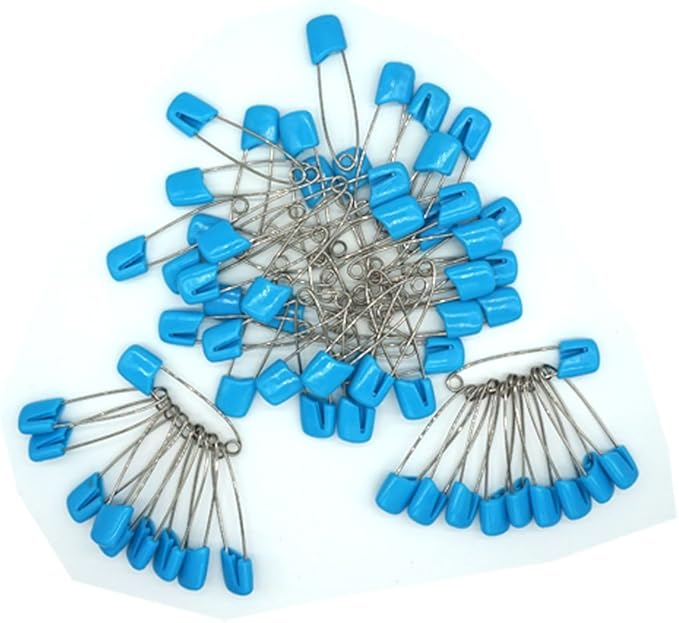 Baby Safety Pins Secure Clips for Fastening Baby Clothes Diaper Napkins 50pcs 60PCS 30PCS (Blue, 60 pcs)