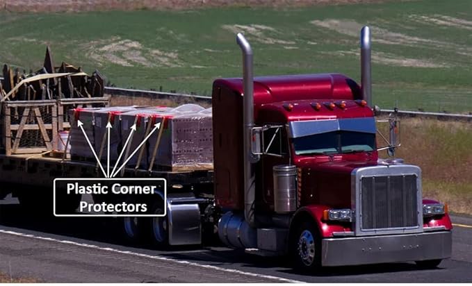 Mytee Products V Edge Protectors Flatbed, 8" x 12", Blue | Vee Shaped Plastics Corner Protectors for Cargo Loads | Tie Down Strap Guard for Winch, Ratchet Straps on Flatbed Truck Trailers