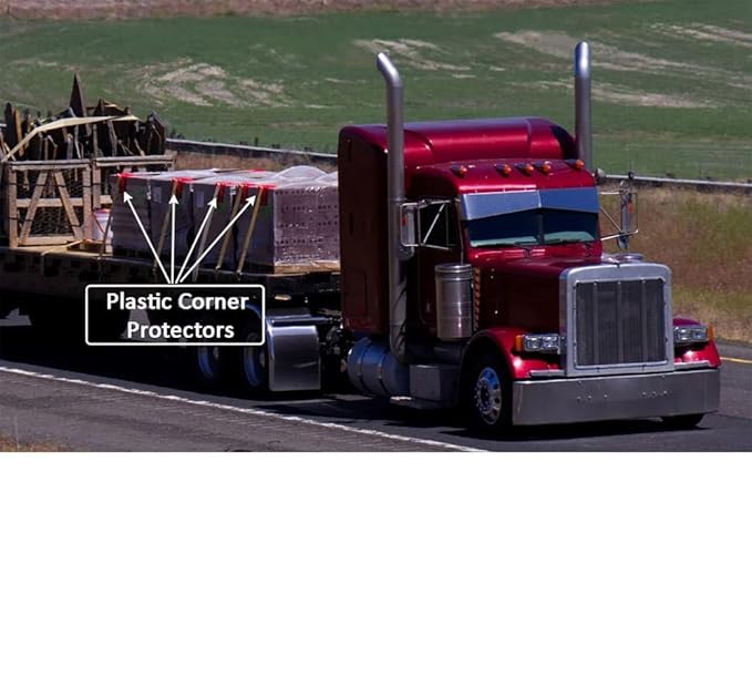 Mytee Products (40 Pack) 4" x 4" x 10" Blue Corner Protector V Shaped Flatbed Edge Guards with Carrying Case - Cargo Load Corner Edge Protector and Tie-Down Strap Guard for Flatbed