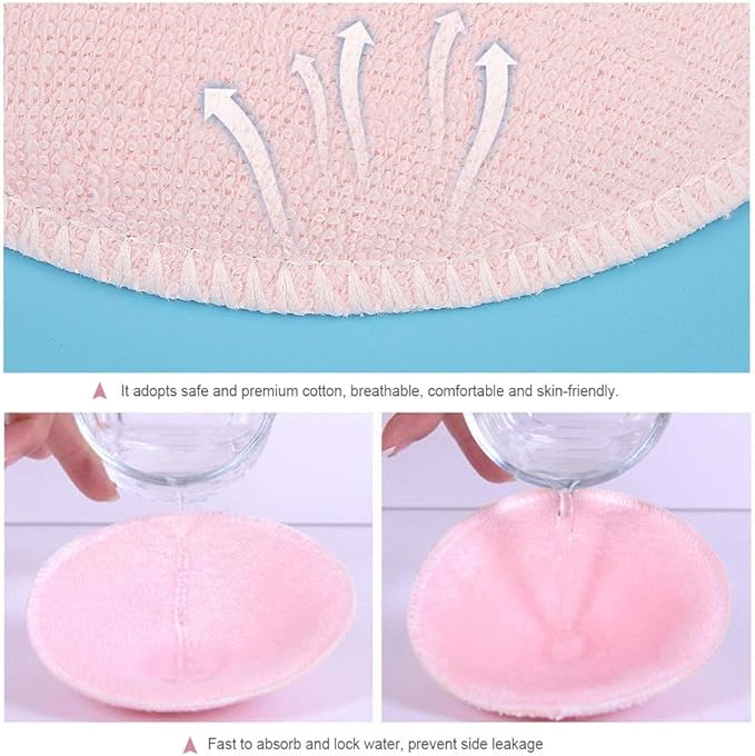Organic Nursing Pads - 6 Washable Viscose Derived from Bamboo Breastfeeding, Reusable Breast Pads for Breastfeeding, Nipple Pad for Essentials