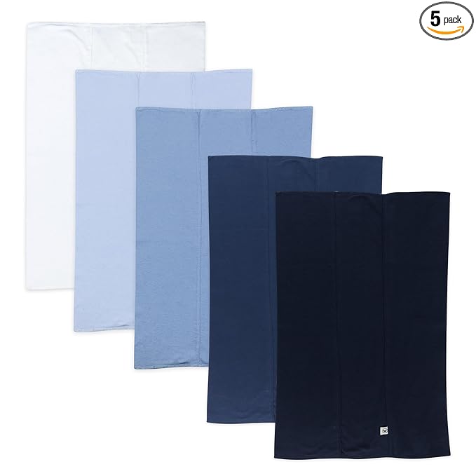 HonestBaby unisex baby 5-Pack Organic Cotton Knit Burp Cloths Bandana