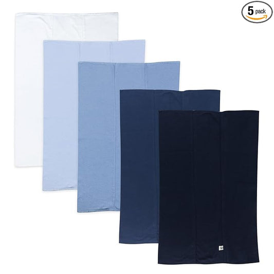 HonestBaby unisex baby 5-Pack Organic Cotton Knit Burp Cloths Bandana