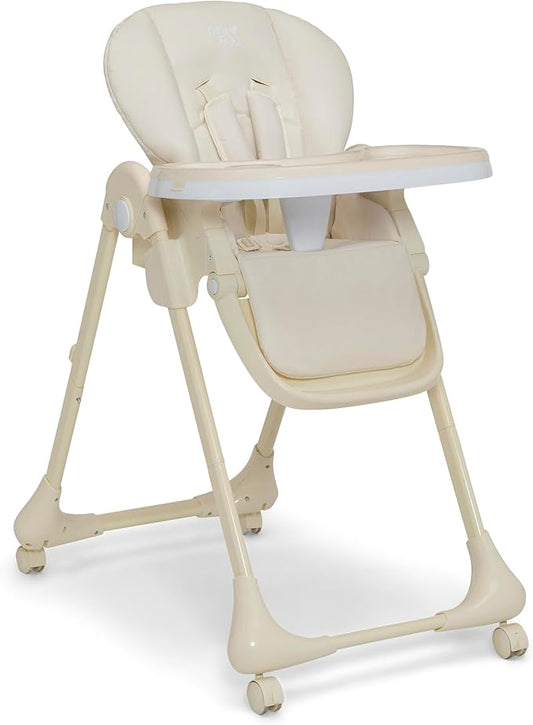 Little Folks by Delta Children 2-in-1 SlimFold High Chair for Babies and Toddlers, Cream