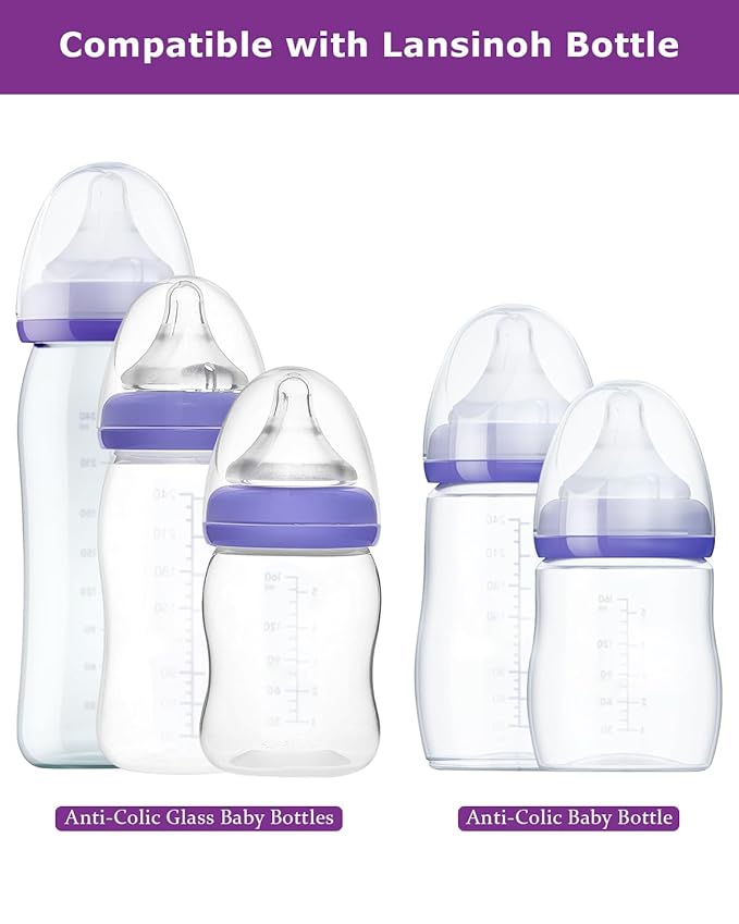 Silicone Nipples for Lansinoh Baby Bottle, Size S,Replacement Bottle Nipple,1m+,Slow Flow, 6 Count