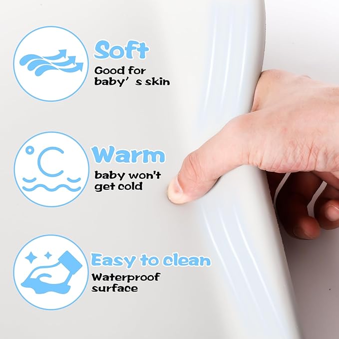 TOSGN Baby Changing Pad, Waterproof & Non-Slip Easy to Clean, Soft and Warm Foam Material Portable Changing Pad, Slight Incline Collects Liquid