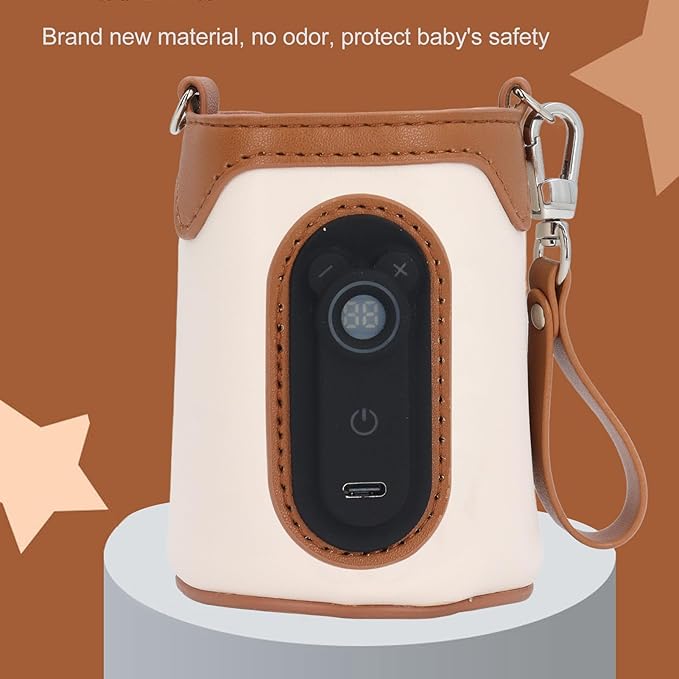 Baby Bottle Warmer, USB Milk Warmer Temperature Adjustable Portable Bottle Milk Warmer for Baby Milk Used in Home Outside and in Car Slow Heating to Keep Warm (S)