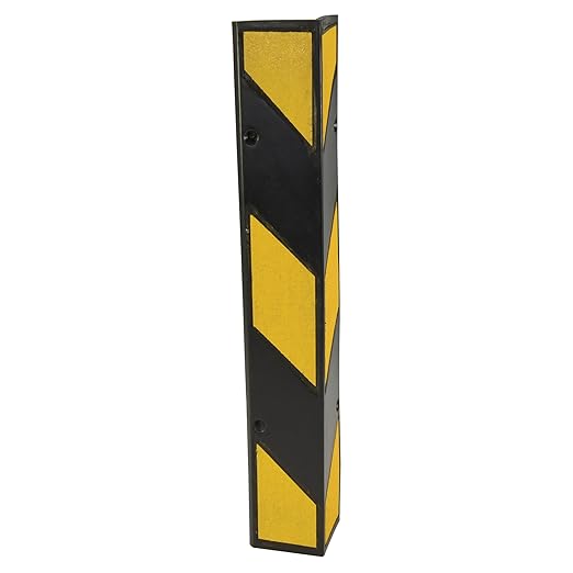 Vestil MRCG-39 Molded Rubber Corner Protector 6 In. x 6 In. x 39 In. Black/Yellow
