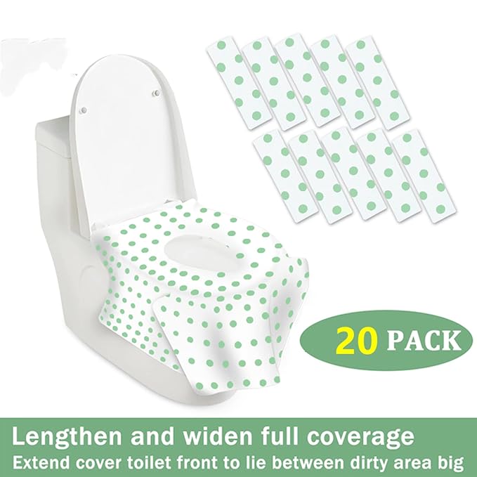 Toilet Seat Covers Disposable 20 Pack Disposable Toilet Seat Covers Waterproof, Ideal for Kids Toddlers and Adults,Individually Wrapped for Travel and Public Restrooms